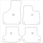 J&J Automotive Custom Floor Mats For Audi A3 8Y 2020-2022 – Black Velour, Embroidered Logo, 4-Piece Set